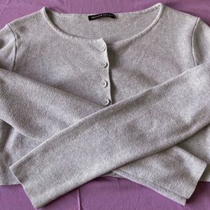 Brandy Melville gray Athelia knit top